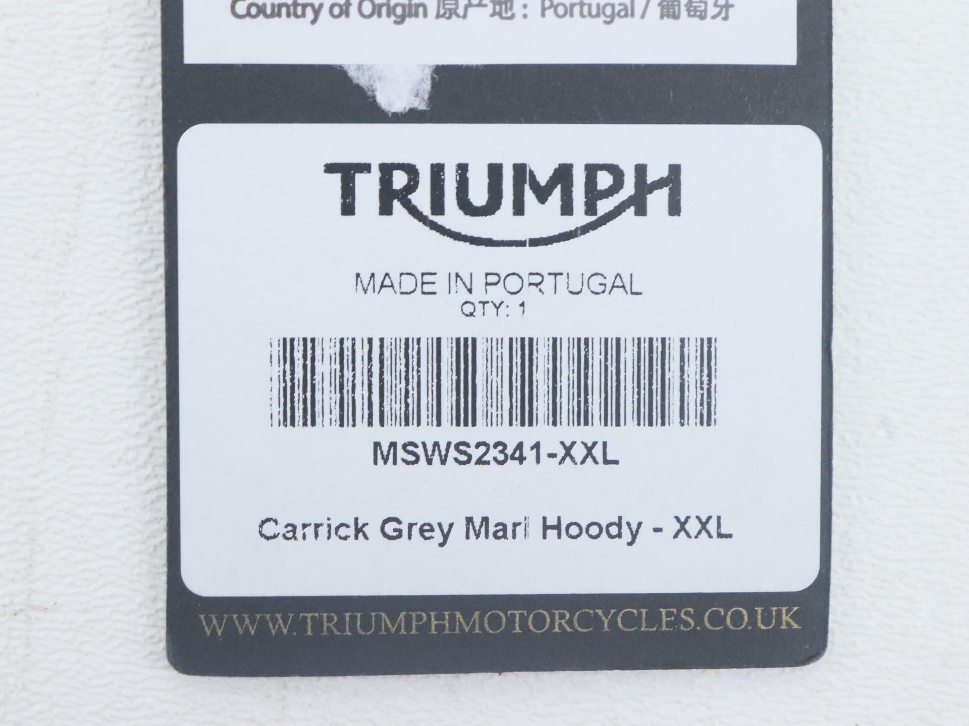 Triumph Carrick Motorcycle Pull-On Hoodie Mens XXL MSWS2341-XXL -OPEN BOX
