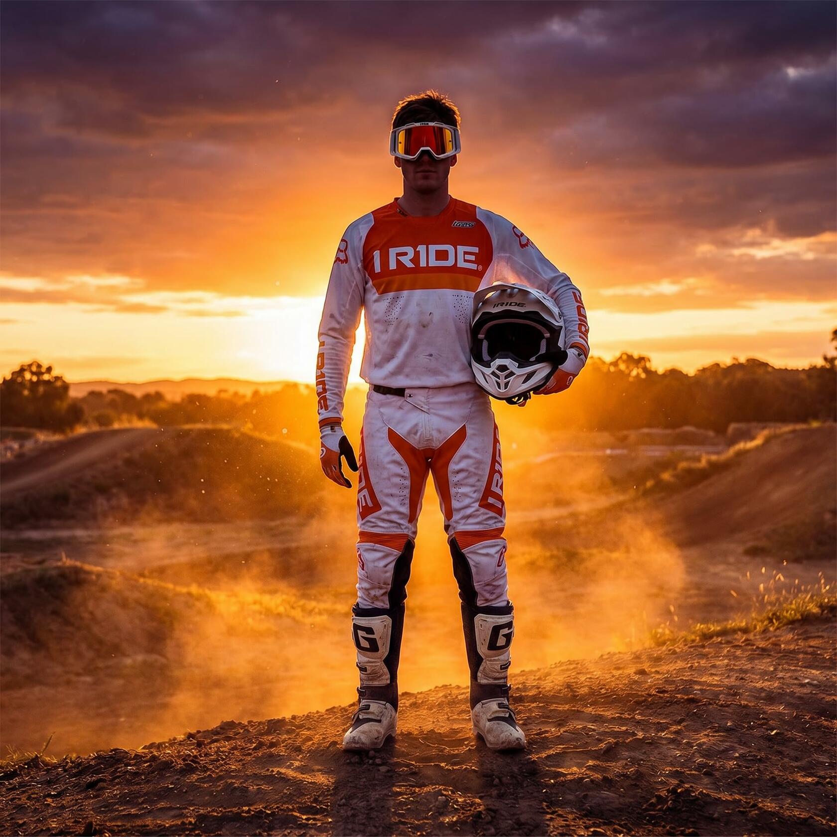 Fox Powersports IR-AIRTIME-WHITE (ORANGE POP)