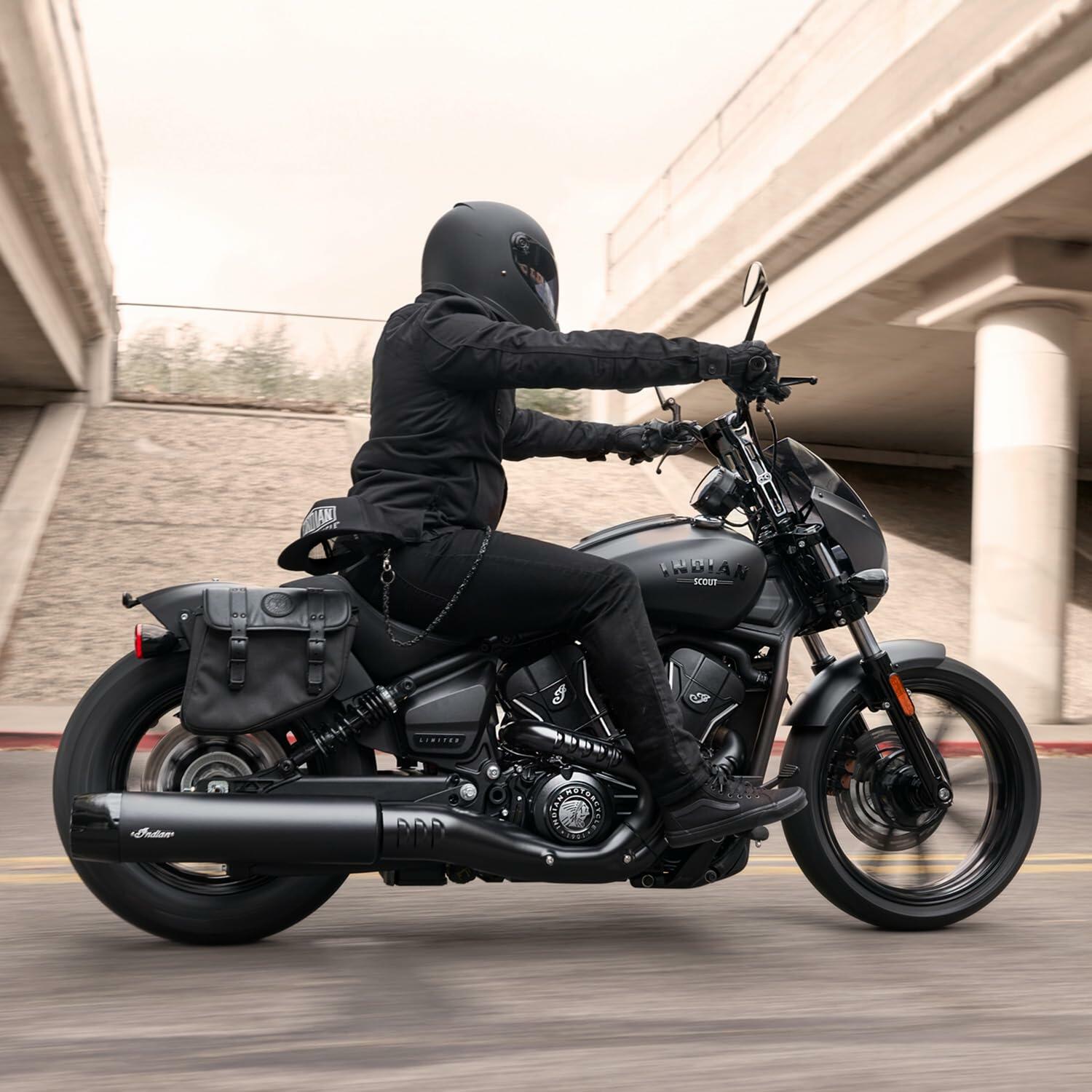 Indian Motorcycle Left-Hand Bobber Saddlebag, for Specific Models, Black Polyester, Mounting Hardware and Reflector - Part 2890283-VBA