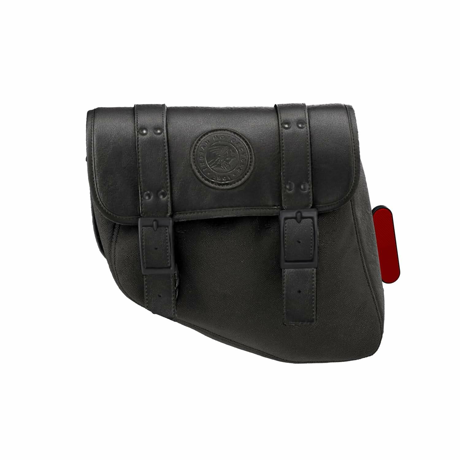 Indian Motorcycle Left-Hand Bobber Saddlebag, for Specific Models, Black Polyester, Mounting Hardware and Reflector - Part 2890283-VBA