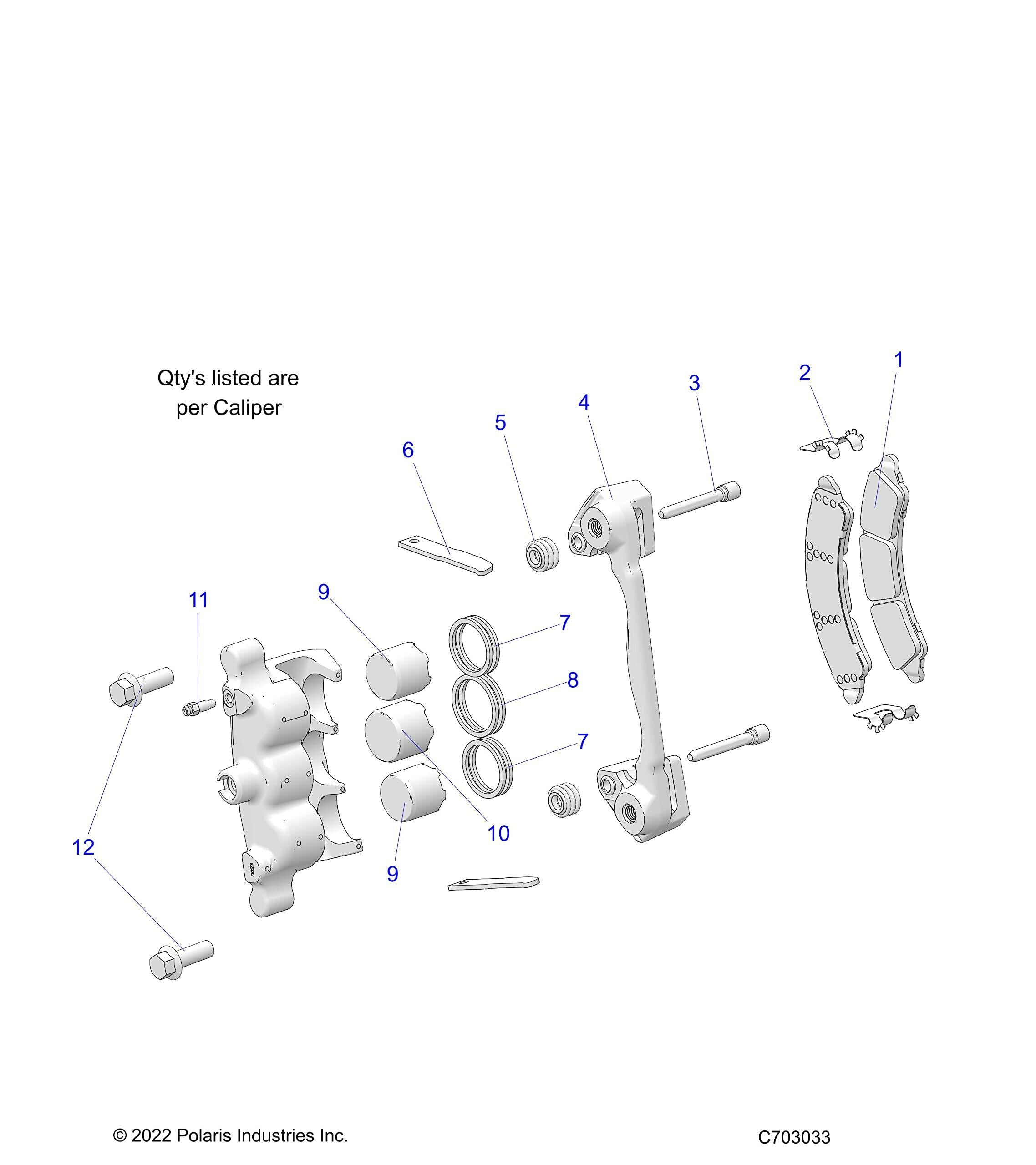 Polaris 5266374 Brake Pad Wear Clip RZR Pro S 4 Sport Turbo Premium Ultimate
