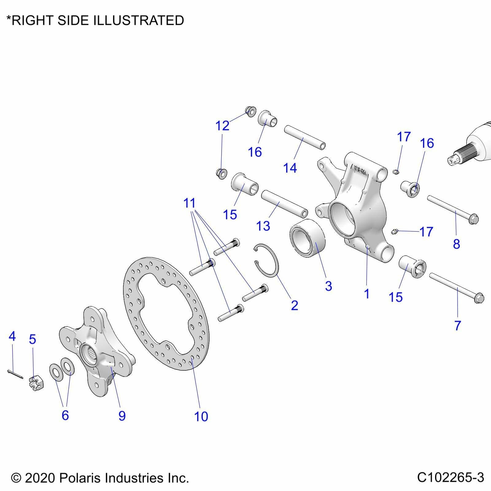 Polaris ATV Bearing Carrier, Right, Compatible with Polaris Models for Perfect Fit, Genuine OEM Part 5143608, Qty 1