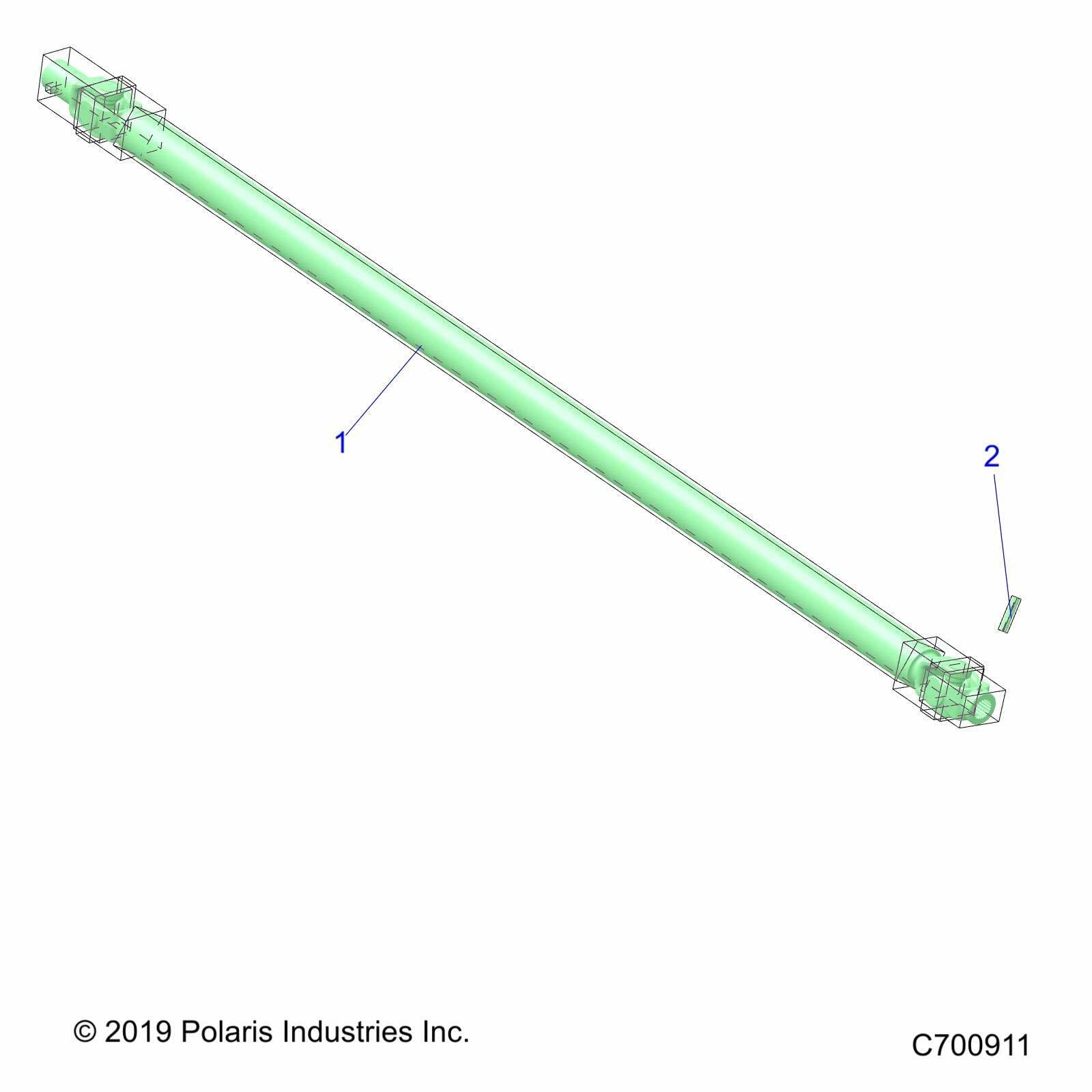 Polaris Ranger Propshaft Assembly, RGR, Genuine OEM Part 1334354, Qty 1