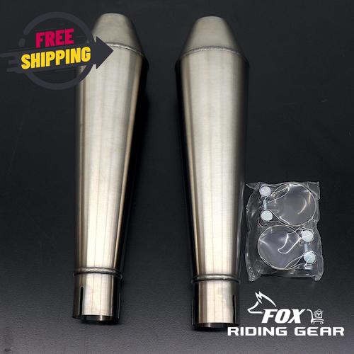 OEM British Customs Mini Reverse Cone Exhaust | Brushed Chrome | BC902-016-BR