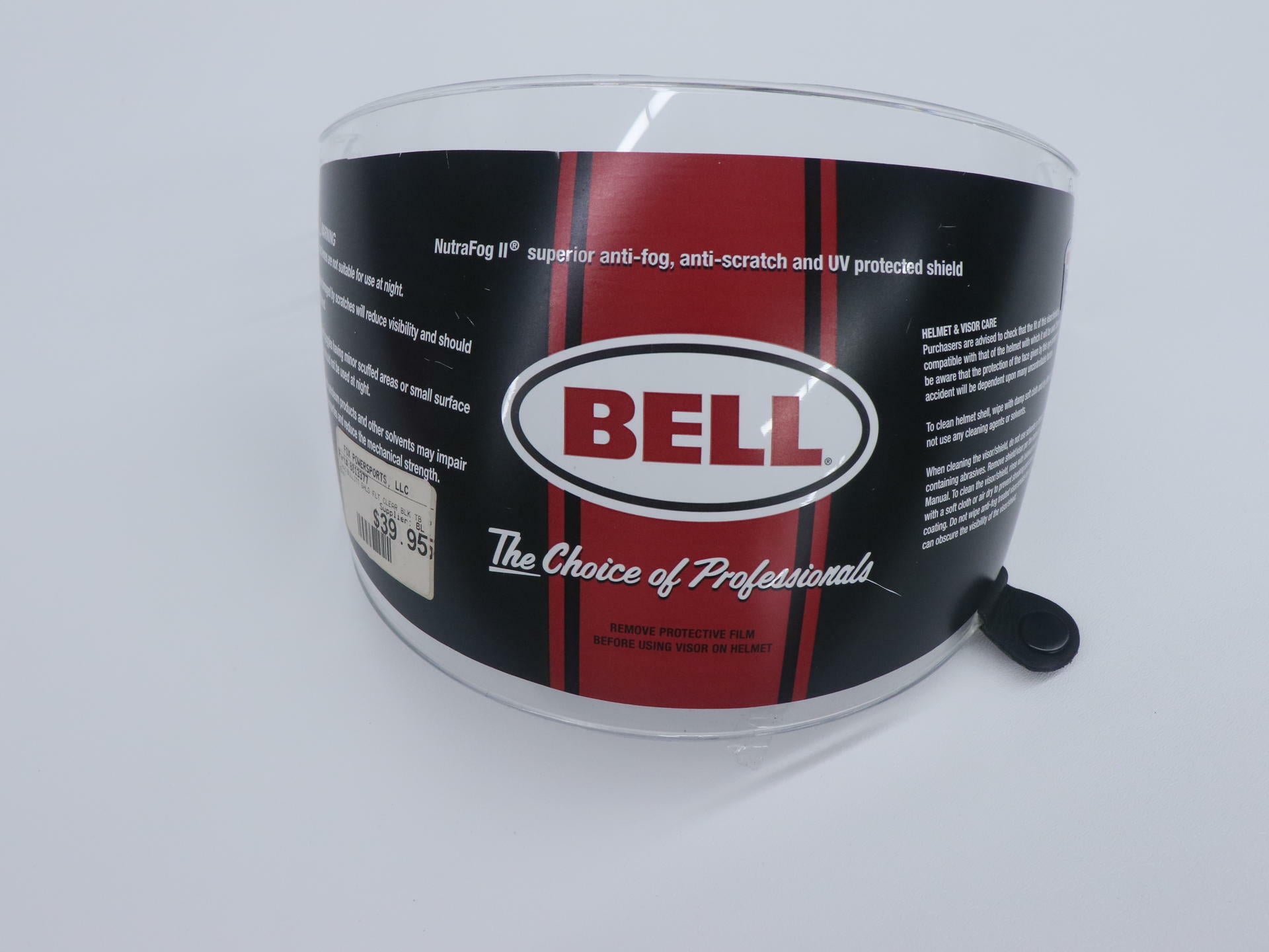 OEM Bell Face Shield Visor BULLITT Flat - CLEAR w/Black Tab - 8013377