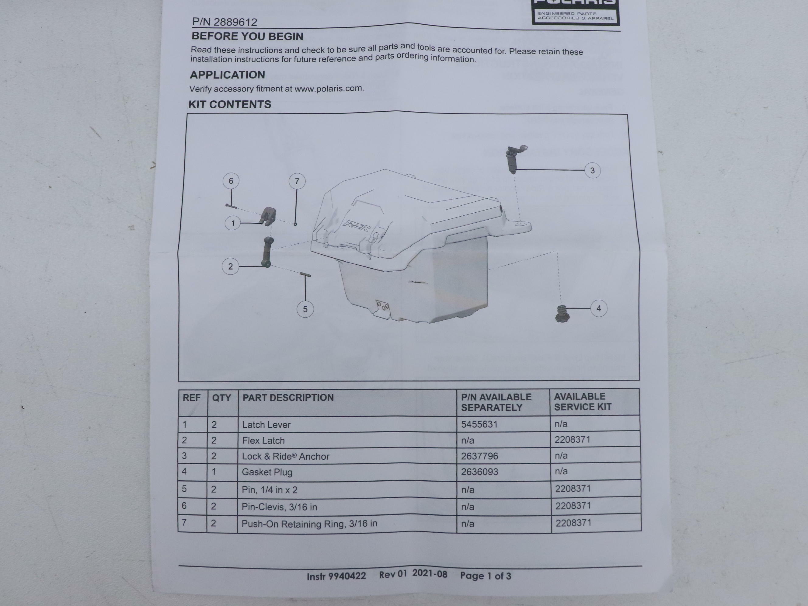 OEM Polaris 28qt Rear Cooler Box 2889612 RZR XP1000 Pro R Boost - OPEN BOX