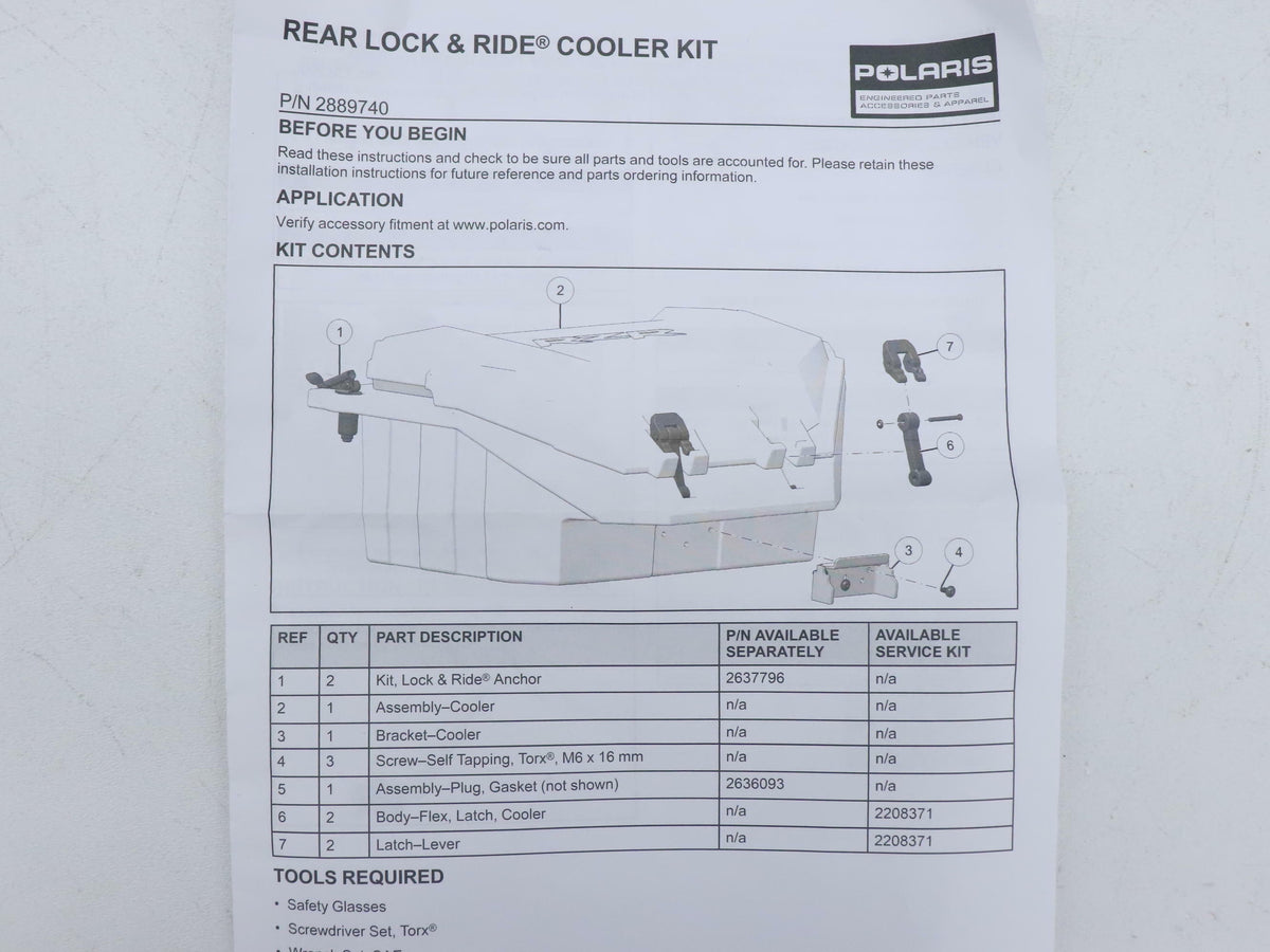 OEM Polaris 23Qt Rear Cooler Lock & Ride 2889740 - RZR PRO R XP - OPEN BOX